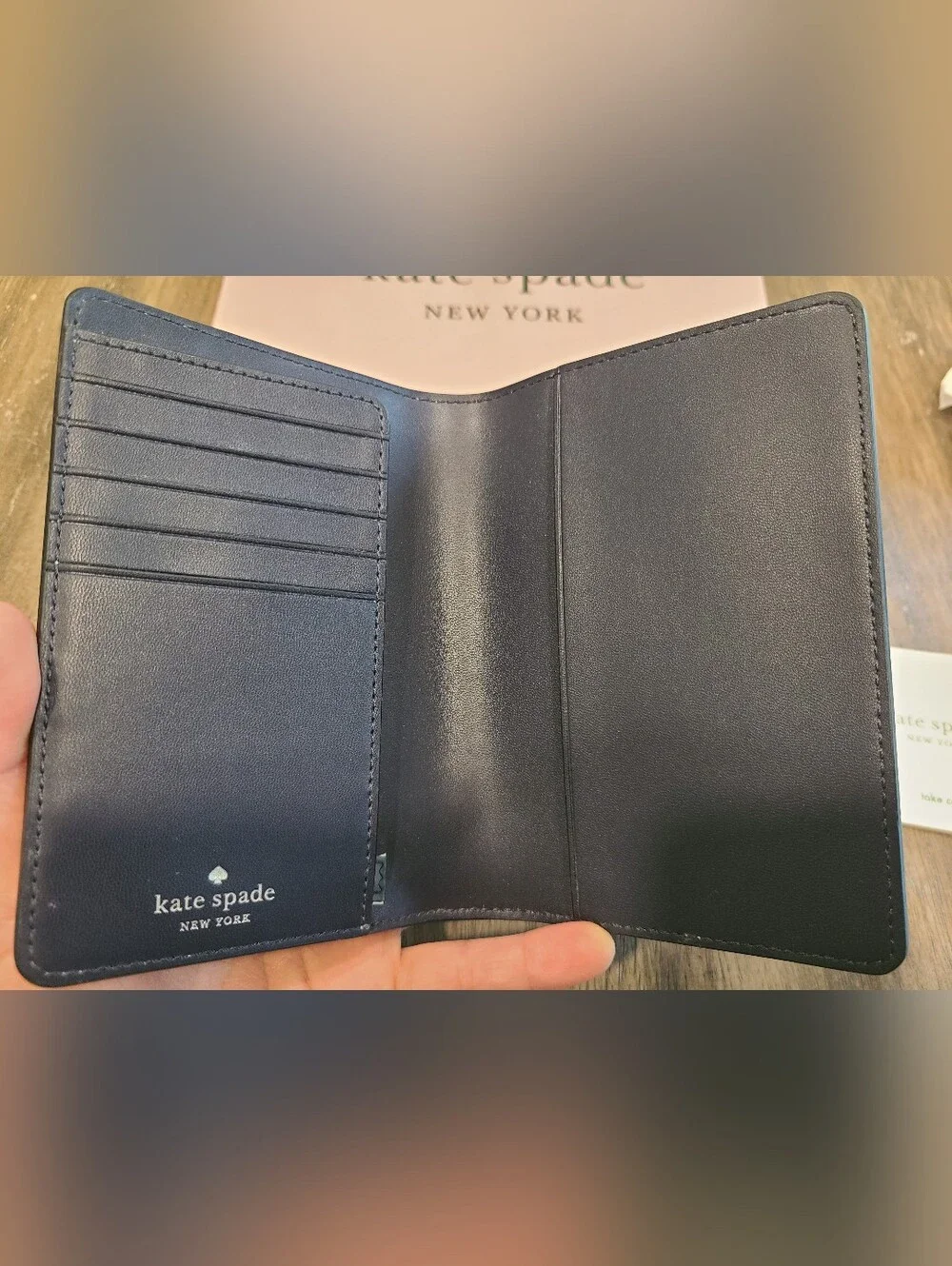 kate spade Hot Air Balloon Passport Wallet - Pink & Blue Stripe